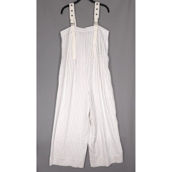 NWT Anthropologie Maeve Waders Wide-Leg Jumpsuit Size 8 Striped White - Picture 4 of 12
